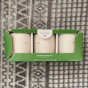 Kate Spade Scented Candle Trio - Cream and Green, Palm wax Blend, NIB